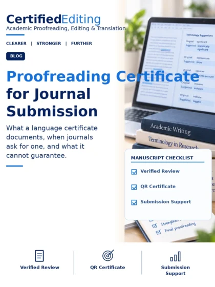Proofreading Certificate for Journal Submission: What It Is and When You Need One