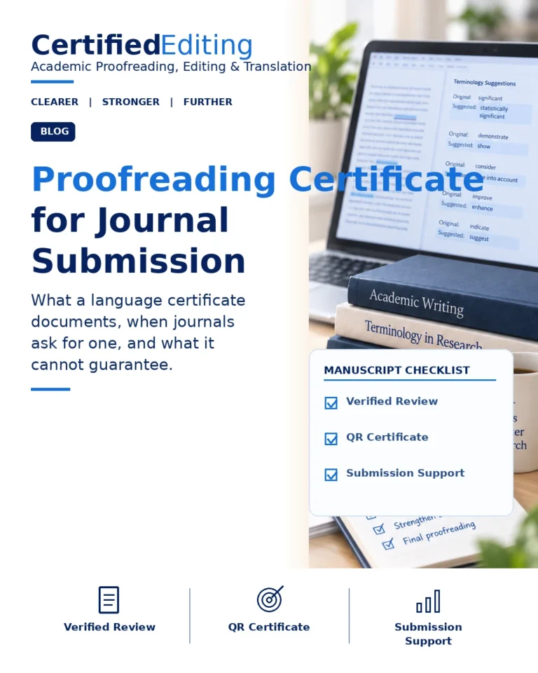 Proofreading Certificate for Journal Submission: What It Is and When You Need One